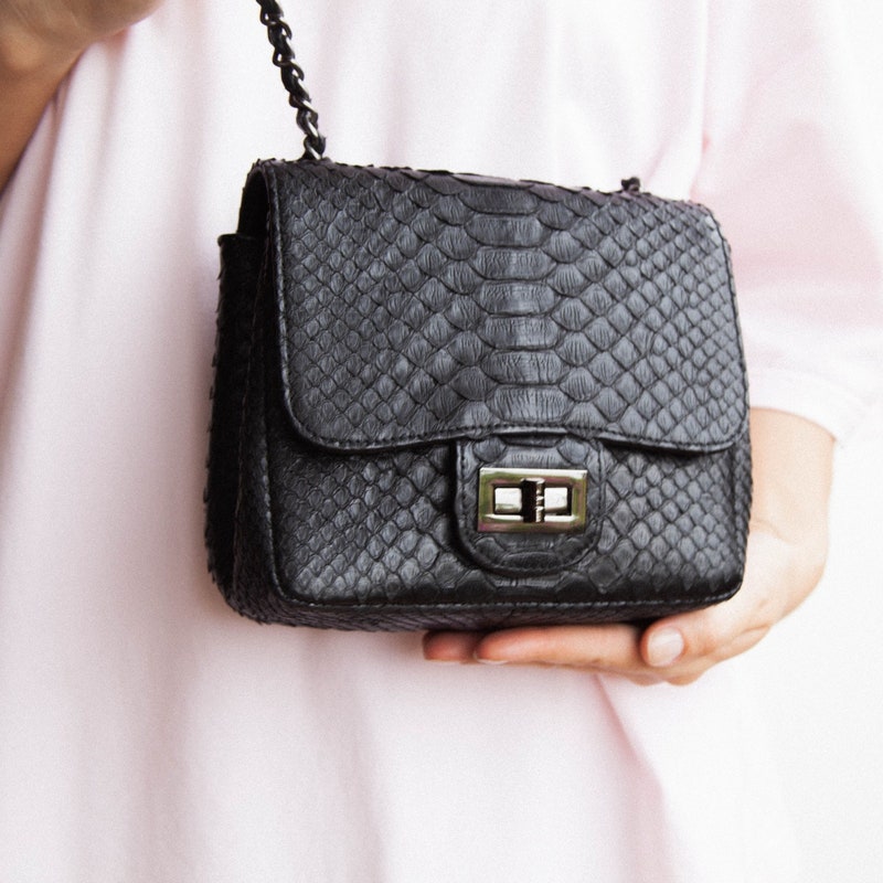 Python Skin Snakeskin Pattern Print Crossbody Bags