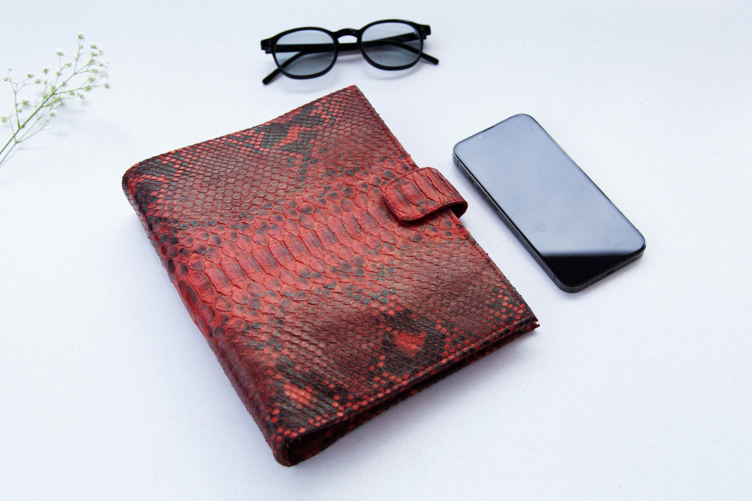 Planner binder A5 Python leather diary cover Custom