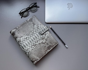 Planner binder A5 Gray python leather