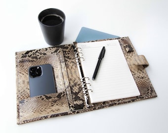 Planner binder A5 Beige python leather
