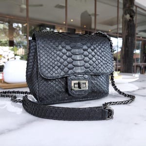 Python bag, crossbody flap bag