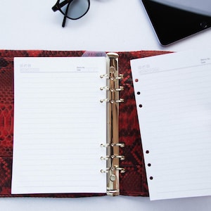 Snakeskin A5 Planner Binder, Python Leather Notebook Cover