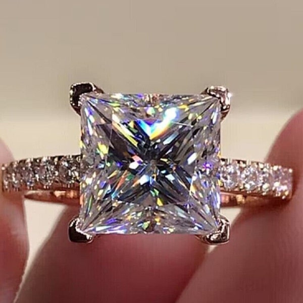 2,50 CT Princess Cut Moissanite verlovingsring Princess Cut jubileumring 14K witgouden trouwring Princess Diamond Solitaire Ring