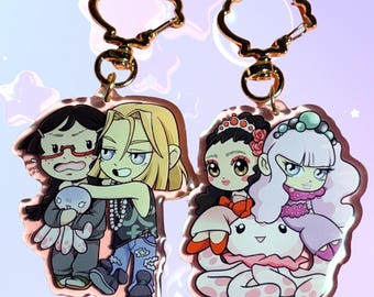 Llaveros de medusas de anime: Tsukimi y Kuranosuke