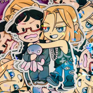 Anime Jellyfish- Tsukimi and Kuranosuke Hug Sticker