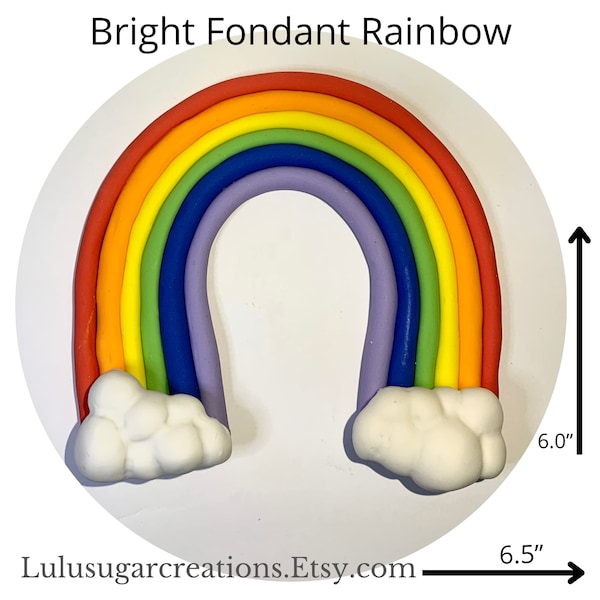 Bright fondant rainbow, rainbow cake topper, unicorn cake topper, cocomelon cake topper, arcoiris para pasteles, rainbow