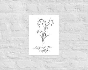 Lily of the Valley Botanical Print | May Birth Month Flower