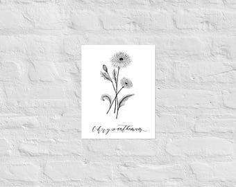 Chrysanthemum Botanical Print | November Birth Month Flower