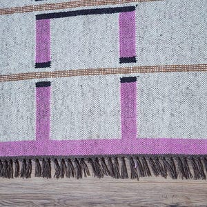 Handloom  Wool-Jute Kilim Rug,  Handwoven Kilim Rug,  Handwoven Wool Jute Rug, Boho Décor Rug,  Flatweave Rug, Indian Dhurrie Rug