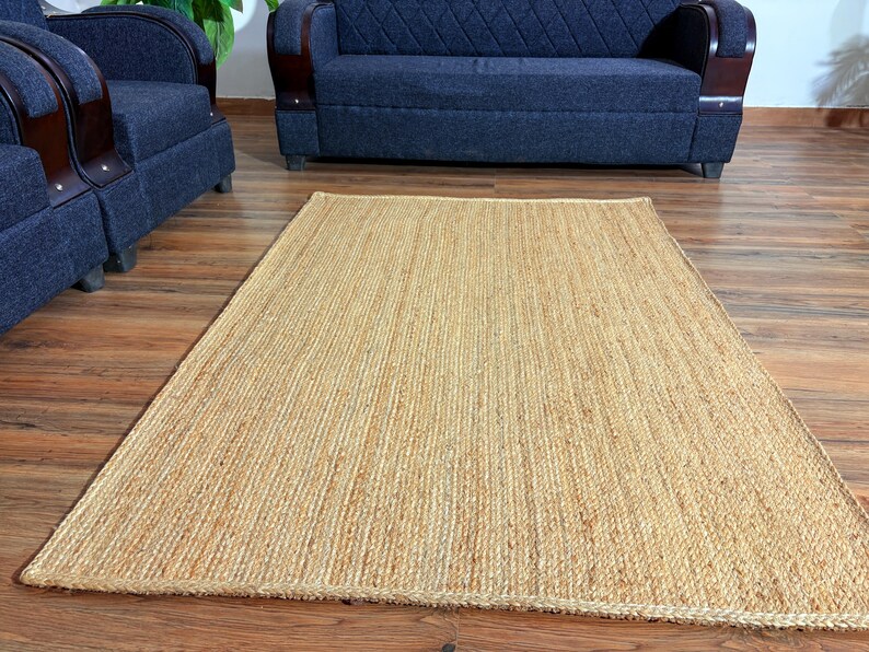 Handmade Jute Rug, Braided Jute rug, Natural Fiber Rug, Jute Area Rug, Bohemian Rug, Eco-Friendly Rug, Handwoven jute rug, Large Area Rugs image 2