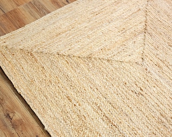 Natural Jute Rug, Jute Area Rug, Braided  Jute Rug, Boho  Jute rug , Eco Friendly Rug , Custom Size  Rug, Rustic Natural Fiber Rug