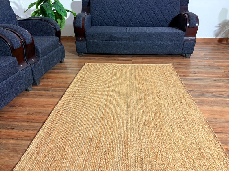 Handmade Jute Rug, Braided Jute rug, Natural Fiber Rug, Jute Area Rug, Bohemian Rug, Eco-Friendly Rug, Handwoven jute rug, Large Area Rugs image 1