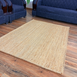 Handmade Jute Rug, Braided Jute rug, Natural Fiber Rug, Jute Area Rug, Bohemian Rug, Eco-Friendly Rug, Handwoven jute rug, Large Area Rugs image 3