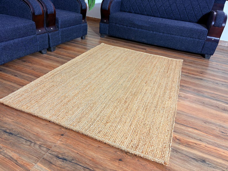 Handmade Jute Rug, Braided Jute rug, Natural Fiber Rug, Jute Area Rug, Bohemian Rug, Eco-Friendly Rug, Handwoven jute rug, Large Area Rugs image 3