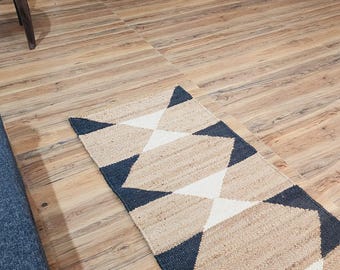 Handwoven Jute Hemp Runner: Eco-Friendly Stair Rug