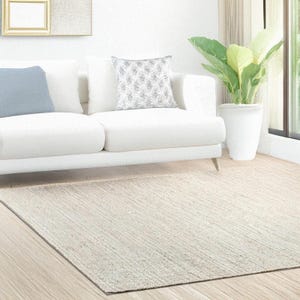 Natural White Boho Jute Area Rug, Off White Jute Rug, Ivory Beige Rug, Custom Size Rug, Indian HandWoven Rug, Bohemian Rug, White Large Rug