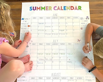UPDATED 2024 Summer Countdown, Summer Calendar Poster, Summer Bucketlist, Summer CheckList, Activity Calendar, Coloring and Printable PDF