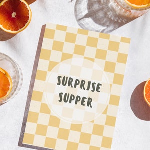 Souper surprise, dîner inoubliable à la maison, menu farfelu, activités pour enfants, hilarant et mémorable, menu imprimable PDF