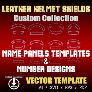 28 Firefighter Helmet Shield Name Panel Templates & Number Designs | SVG EPS PDF / Custom Shield Design / Instant Download