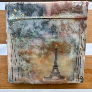 Abstract Original Encaustic Painting, 6”x6”, abstract art, home decor