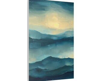 Ocean Canvas Wall Art, Coastal Seascape, Minimalist Abstract Beach Decor 32"x48"