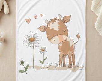 Cute Giraffe Nursery Blanket for Baby Shower Gift, Gender Neutral Newborn Animal Blanket, Boho Nursery Decor 30'x40'