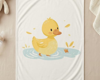 Sweet Duck Nursery Blanket 30'x40' | Gender Neutral Baby Shower Gift | Cute Duckling
