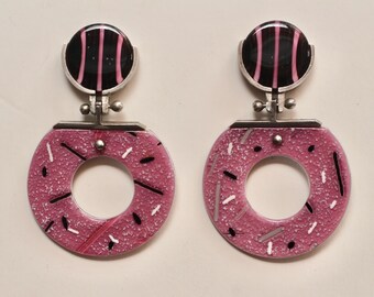Sterling Silver and Blown Glass Earrings