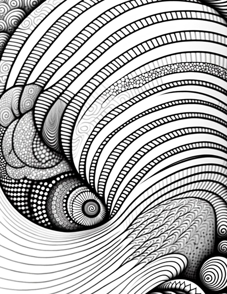 Zentangle Oasis Printable Coloring Pages for Adults Etsy