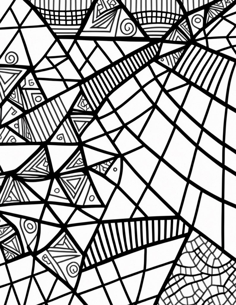 Zentangle Oasis Printable Coloring Pages for Adults Etsy