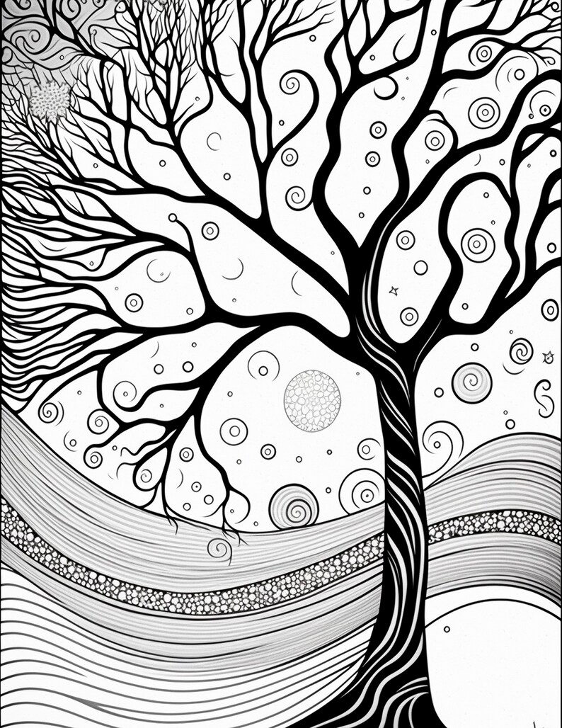 Zentangle Oasis Printable Coloring Pages for Adults Etsy