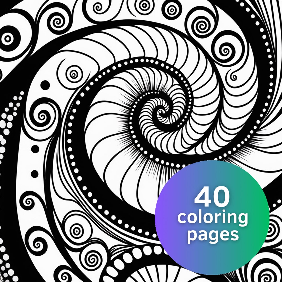 Zentangle Oasis Printable Coloring Pages for Adults Etsy