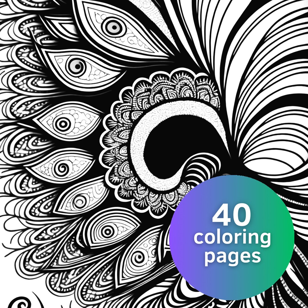 Zentangle Oasis 2 Printable Relaxing Coloring Pages for Etsy