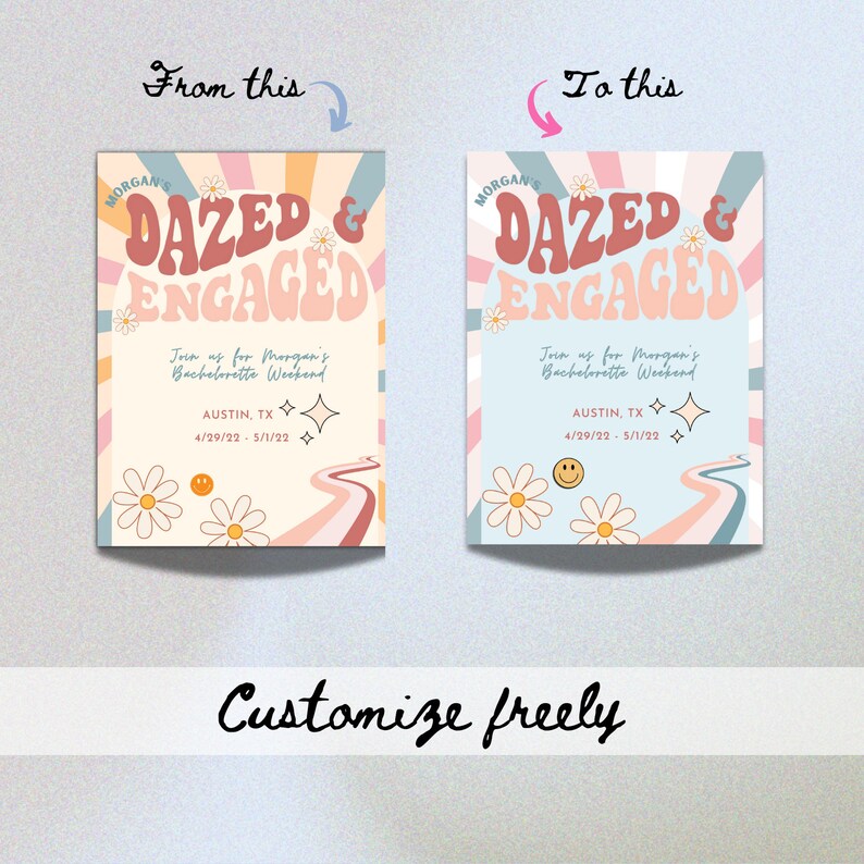 Weekend Engaged Dazed and Engaged/bachelorette Weekend Itinerary/digital/printable ...