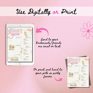 Beignets Printable New Orleans Bachelorette Weekend Itinerary Digital/beignets/printable ...