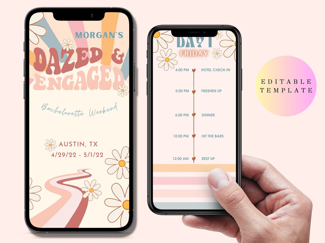 Weekend Engaged Dazed and Engaged Evite/bachelorette Weekend Invitation/mobile - Etsy