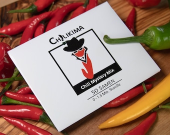 Semillas de chile - 50 semillas de chile Mystery Mix - 0 a 1,5 millones de Scoville - con, por ejemplo, Charapita, Carolina Reaper