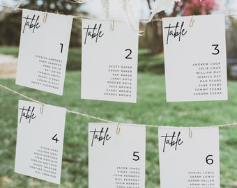 Seating Chart Cards For Wedding Seating Arrangement, Seating Chart Sign