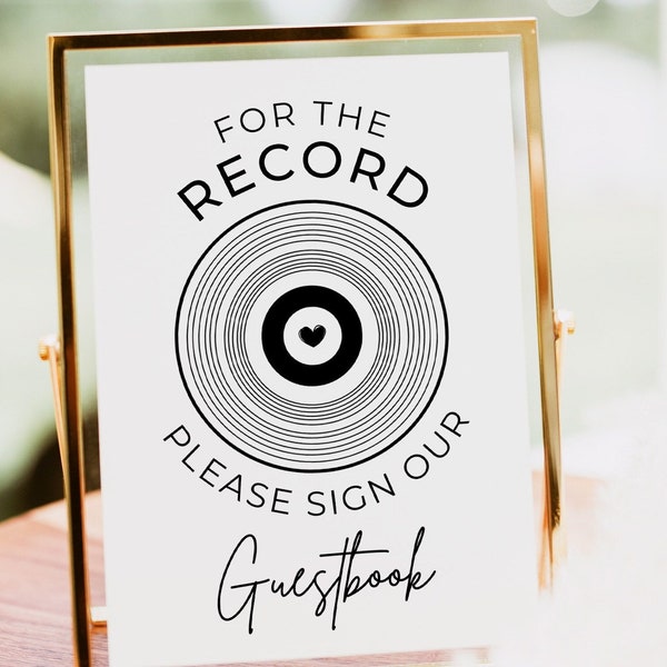 Record Guest Book, Record Wedding Guestbook, Sign Our Guest Book, Unique Guestbook