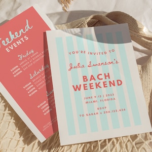 Coastal Bachelorette Party Itinerary and Invite Template For Boat Bachelorette, Weekend Itinerary, Last Toast On The Coast