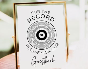 Record Guest Book, Record Wedding Guestbook, Sign Our Guest Book, Unique Guestbook