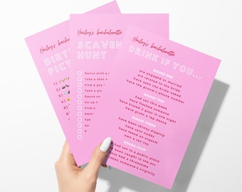 Bachelorette Party Game Bundle, Bachelorette Scavenger Hunt Template, Editable Template