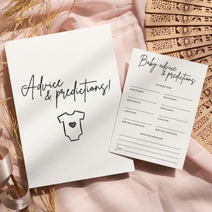 Conseils et prédictions Ensemble de jeu pour baby shower, brise-glace pour baby shower, voeux de bébé
