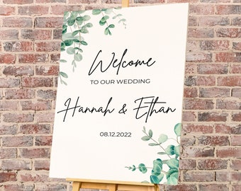 Rustic Welcome Wedding Sign - Personalized Ceremony Decoration - Handcrafted Vintage Style - Country Chic Large Sign