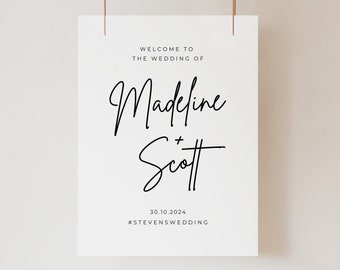 Welcome To Our Wedding Sign For Reception Entrance, Wedding Welcome Sign Template