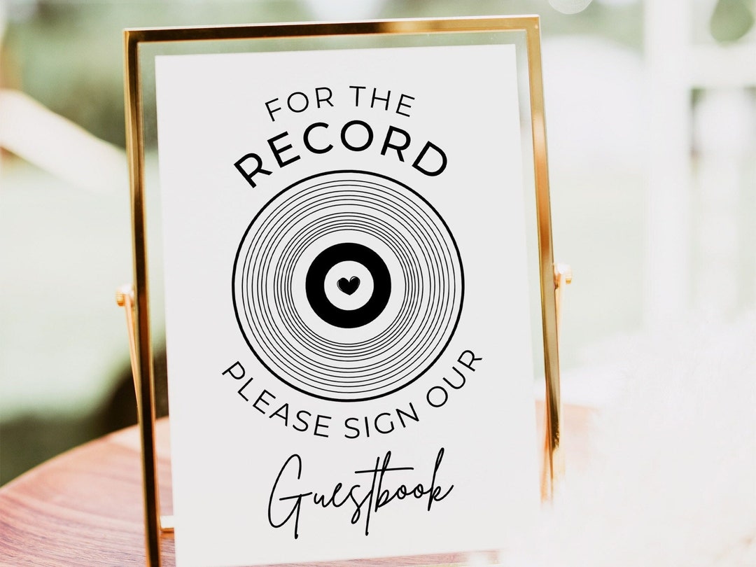 Record Guest Book, Record Wedding Guestbook, Sign Our Guest Book, Unique Guestbook Etsy