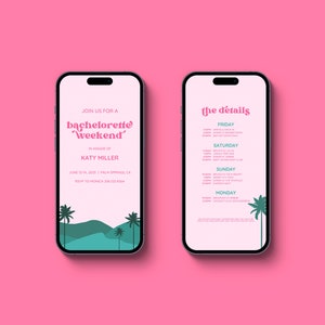 Bachelorette Party Itinerary and Invite Template For Palm Springs Bachelorette, Weekend Itinerary image 4