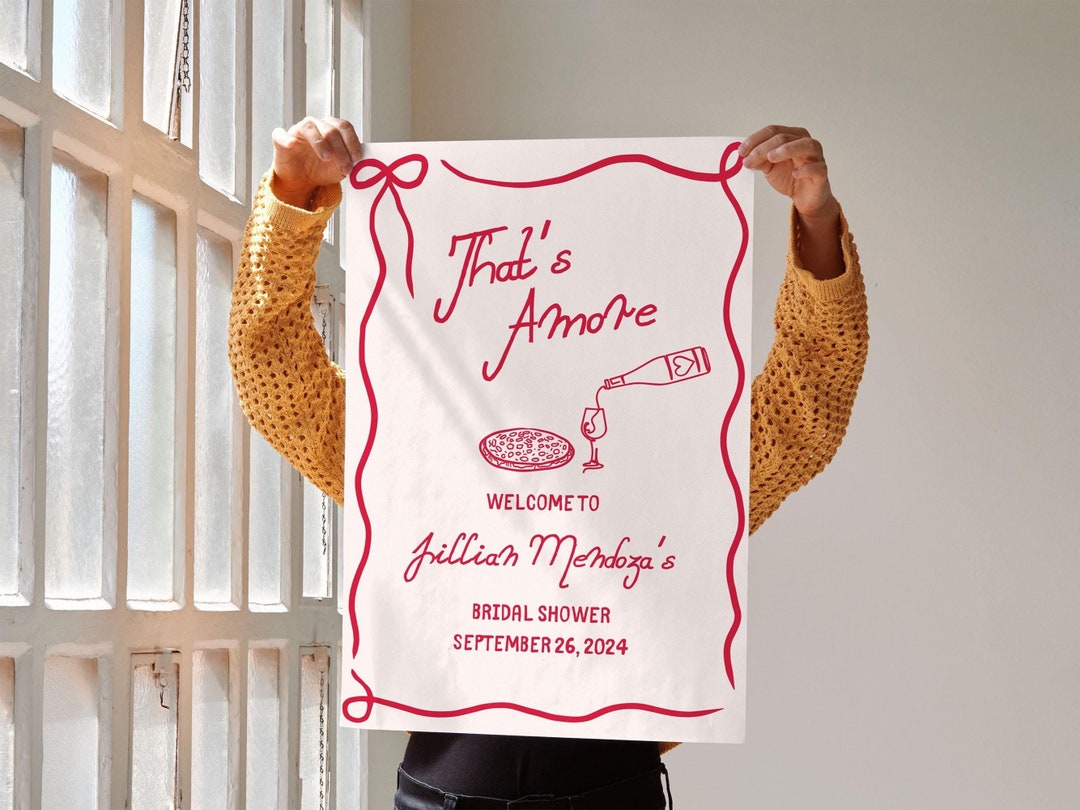 That's Amore Bridal Shower Welcome Sign: Italian Summer Theme (editable ...