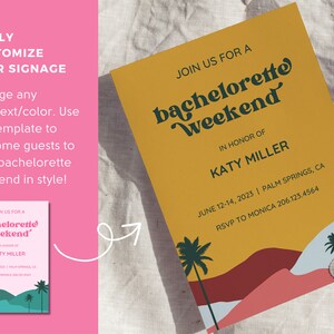 Bachelorette Party Itinerary and Invite Template For Palm Springs Bachelorette, Weekend Itinerary image 7