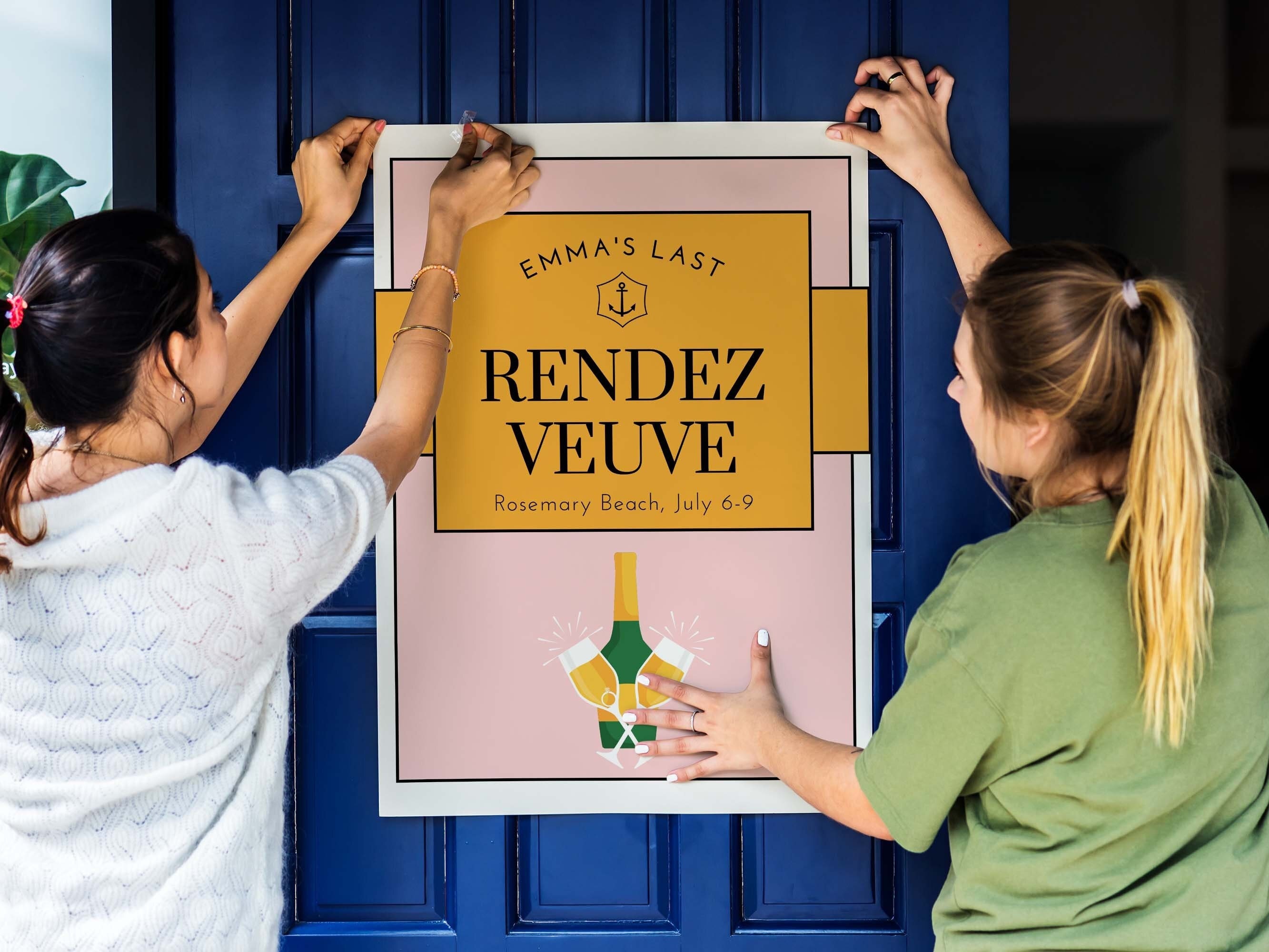 Veuve Before Vows Bachelorette Party Welcome Sign Template, Last Rendez ...
